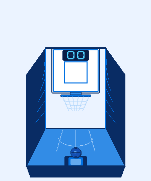 Animation Pop-A-Shot basketball arcade